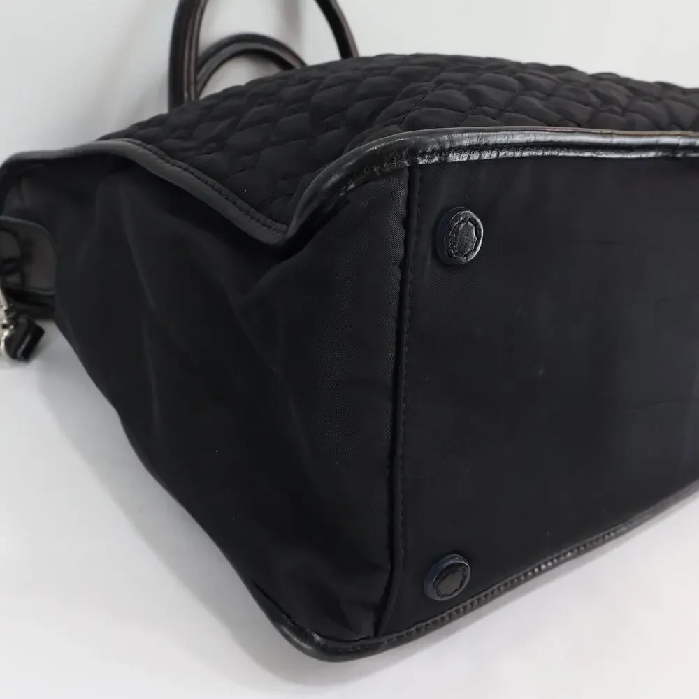 MZ Wallace Britt Black Diamond Quilted Bedford Nylon Handbag